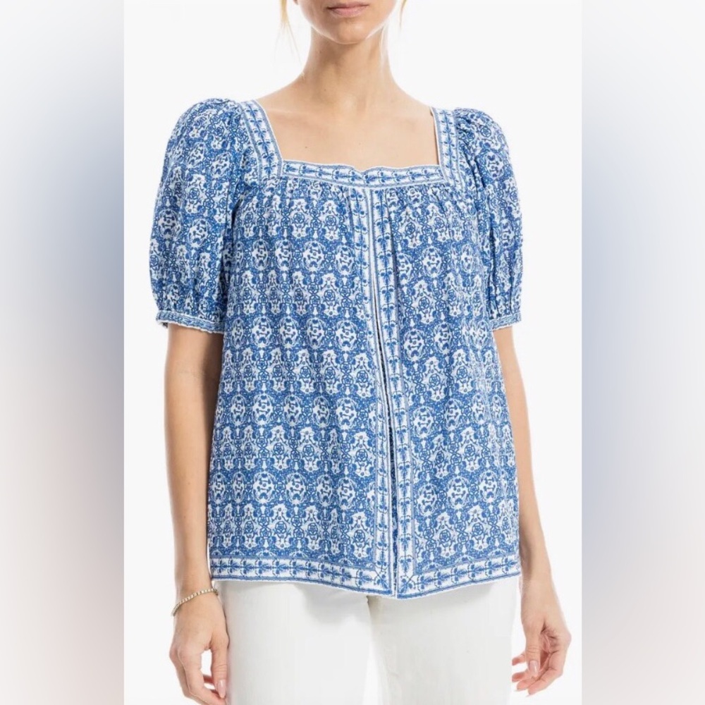 MAX Studio Blue Patterned Women's Top